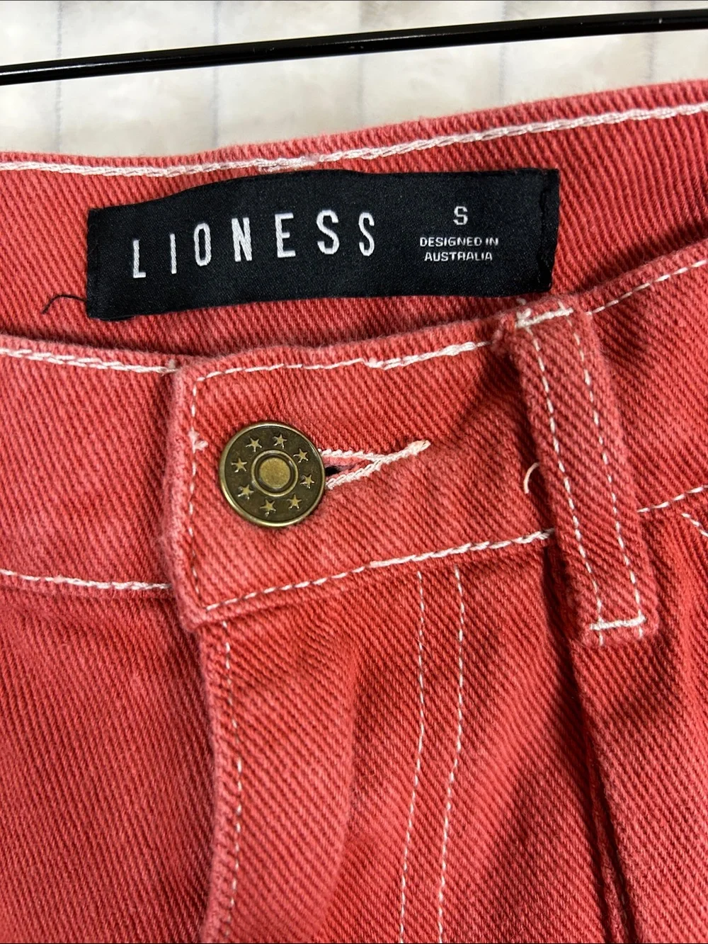 Lioness Miami Vice faded Red Cargo Carpenter Pants sz S - Picture 2 of 9